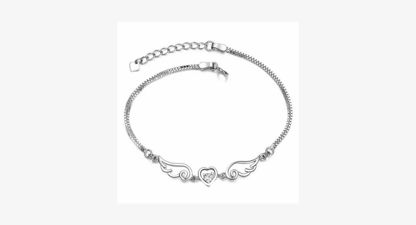 Heart Love Angel Wings Chain Bracelet Purple, transparent png