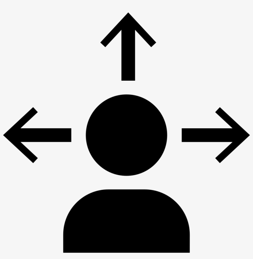 Man Head With Arrows To Different Directions Comments - Flechas En Direcciones Distintas Png, transparent png