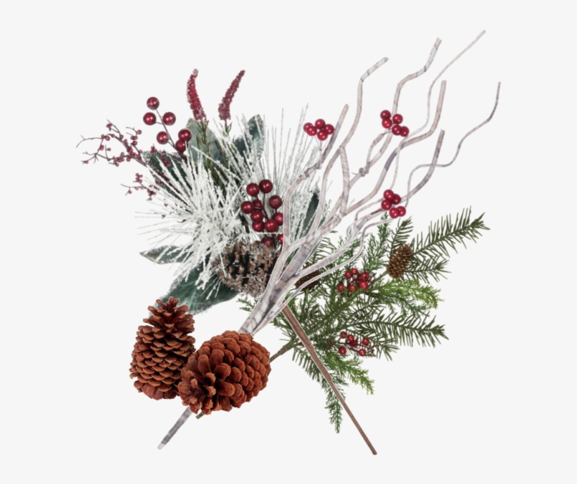 Evergreen Is Commonly Associated With Winter And It's - Snowy Floral By Sullivans Décor - Snowy Pine Pick, transparent png