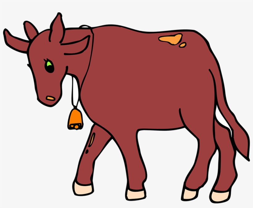 Red Cow Cartoon, transparent png