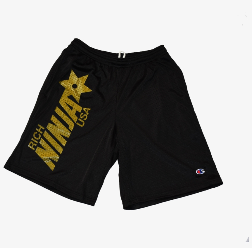 Rich Ninja Star Champion Shorts Black, transparent png
