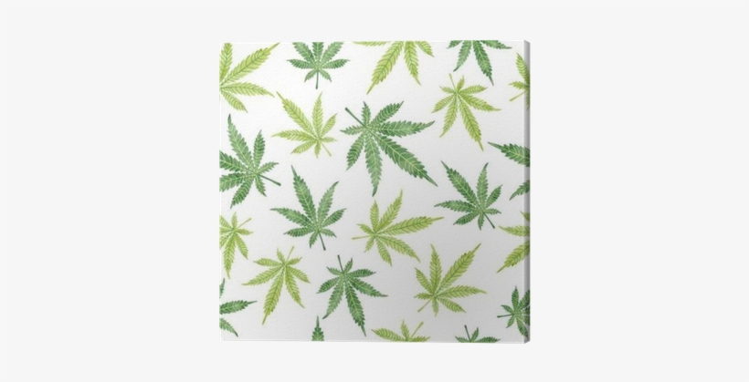 Quadro Em Tela Watercolor Marijuana Deixa Padrão Sem - Cannabis Background, transparent png