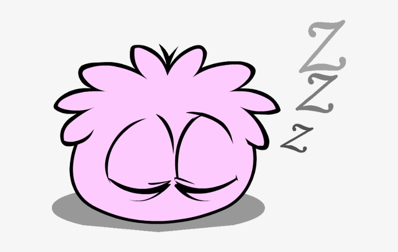 Pink Puffle Sleeping - Club Penguin Para Dibujar, transparent png