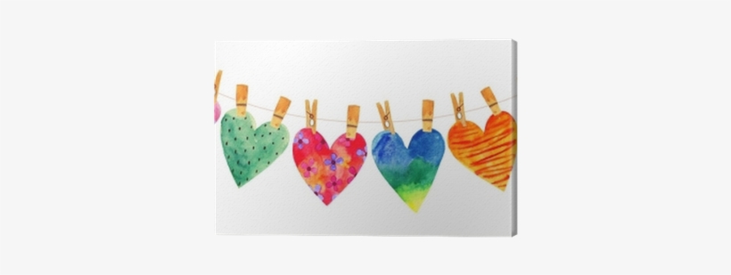Lovely Cartoon Watercolor Seamless Love Hearts Valentines - Desenho De Parabens, transparent png