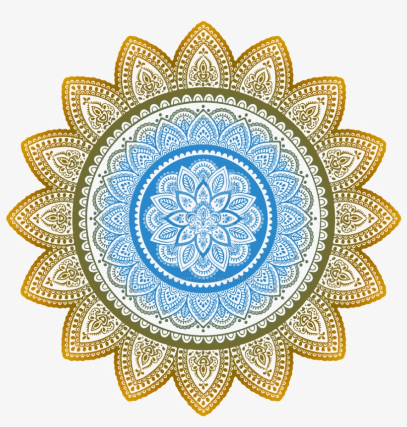 Blue Gold Mandala By Alchemistress - Blue And Gold Mandalas, transparent png