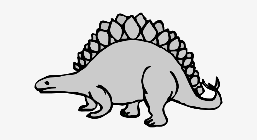 Dinosaurs Clipart Stegosaurus - Gray Dinosaur Clipart, transparent png