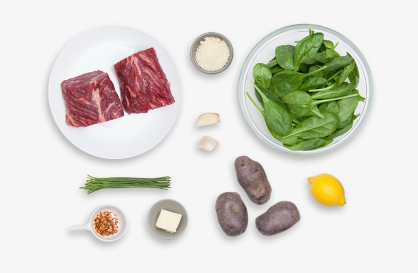 Pan Seared Steaks With "creamed" Spinach & Lemon Butter - Spinach Png Top, transparent png