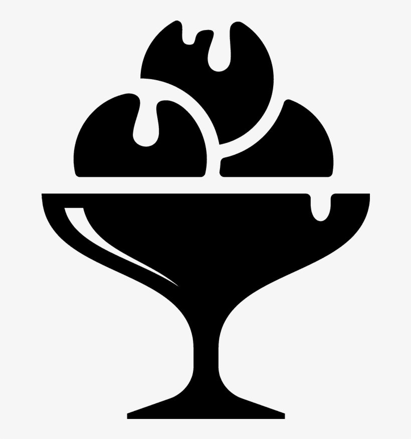 Ice Cream Sundae Rubber Stamp - Ice Cream Sundae Silhouette, transparent png