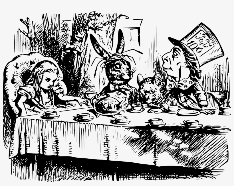 White Rabbit High Tea Party Alice Loves Being In Wonderland - Mad Tea Party Tenniel, transparent png