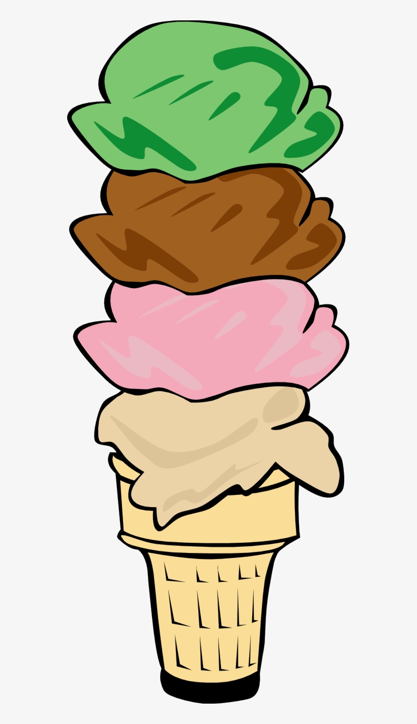 Ice Cream Clipart Ice Cream Cone Scoops Clipart 555x1342 PNG