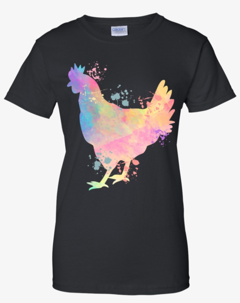 Chicken Watercolor Splash Animal Lover Apparel - Just Want To Work In My Garden And Pet My Dog T-shirt, transparent png