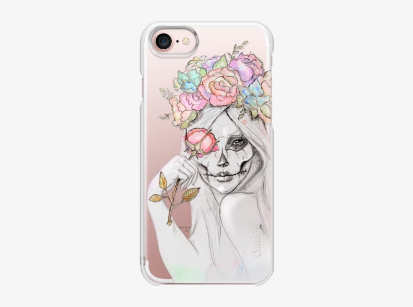 Boho Queen Skull Girl Fashion Illustration Watercolor - Mobile Phone, transparent png