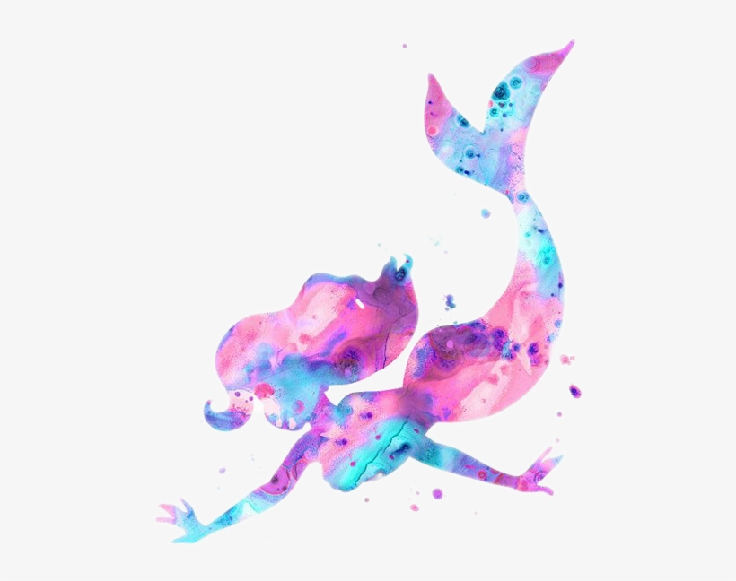 Mermaid Silhouette Watercolor Mermaid, transparent png
