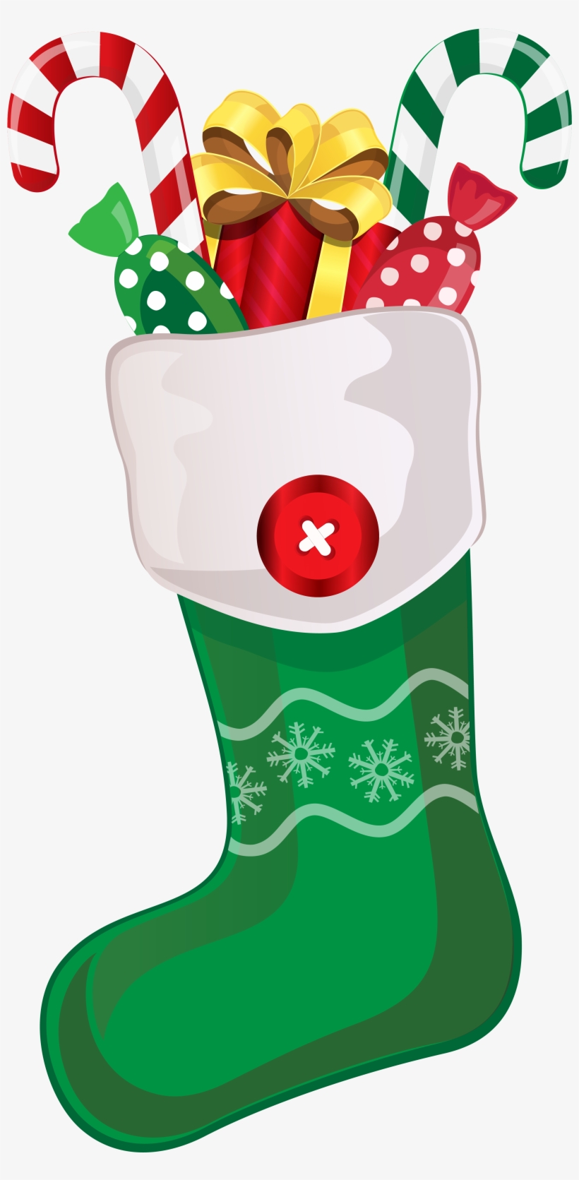 Clipart Christmas Stocking - 112 1124753 Christmas Green Stocking With Candy Canes Png Clipart 