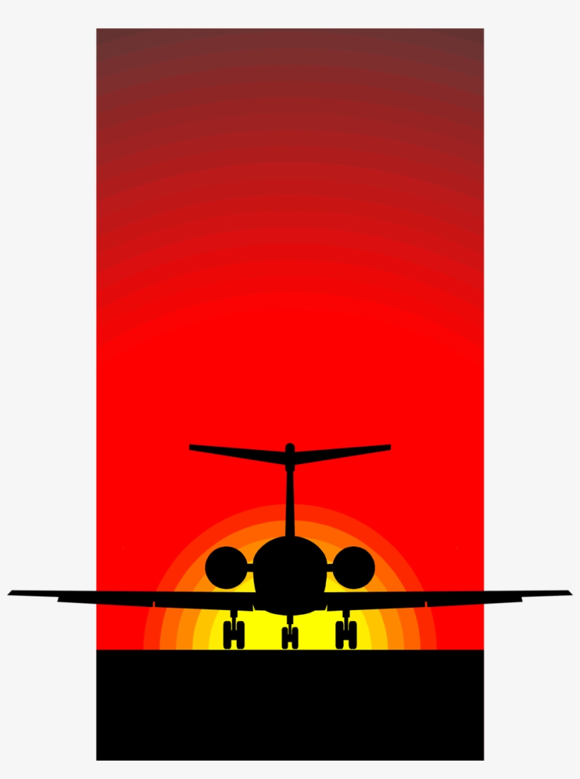 Sunset Silhouette Png - Aircraft Silhouette Clip Art, transparent png