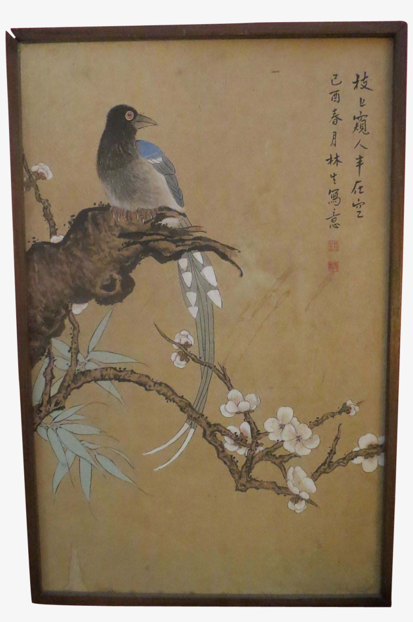 Antique Japanese Bird Painting Signed From 2271668 - Bluebird, transparent png