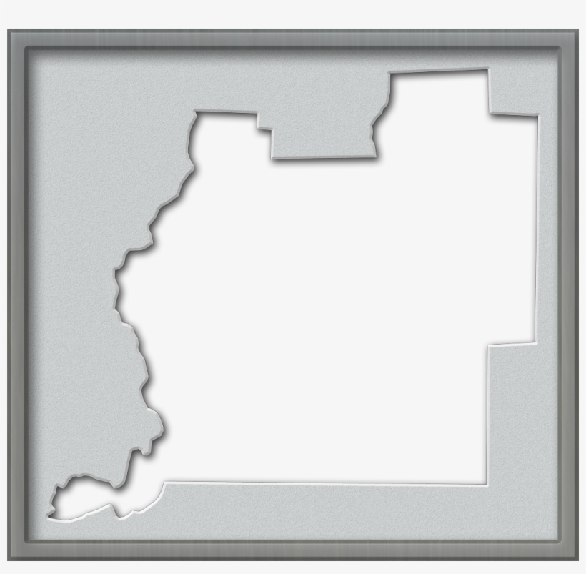 A Map Of Washington With A Brushed Pewter Frame And, transparent png