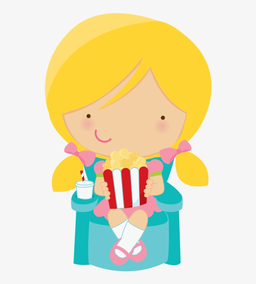 Disney Clipart Popcorn - Girl Eating Popcorn Clipart, transparent png