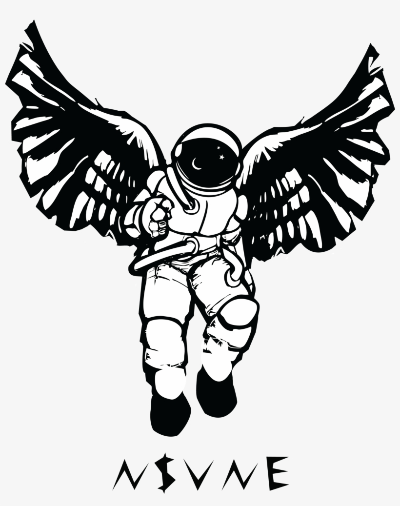 Space Suit Astronaut Sticker - Wing Clipart Woodcut, transparent png