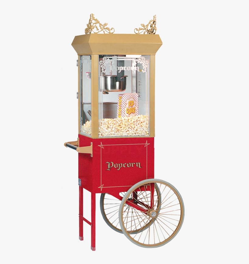Great For Movie Nights, Carnivals, Block Parties, School - Gold Medal 18" Popcorn Cart, Red, transparent png