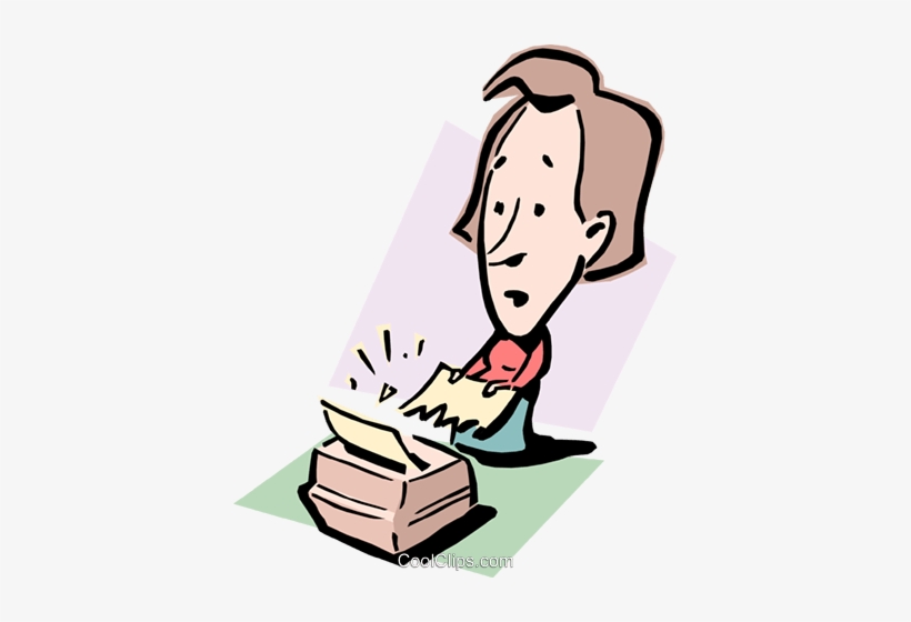 Cartoon Mulher Com Papel Rasgado Impressora Livre De - Paper, transparent png