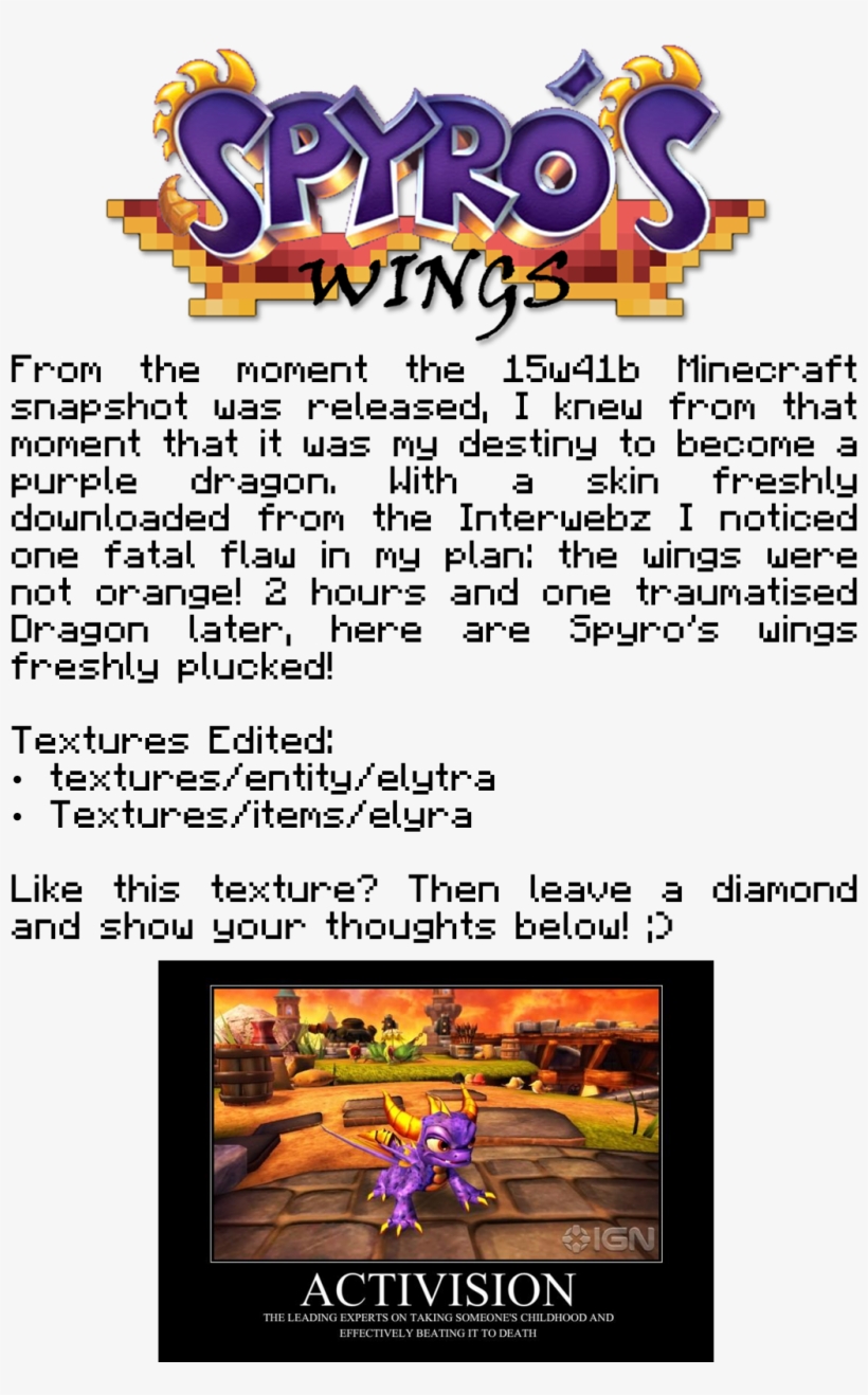 Spyro The Dragon's Elytra Wings [1 - Activision Skylanders: Spyro's Adventure Pack, transparent png