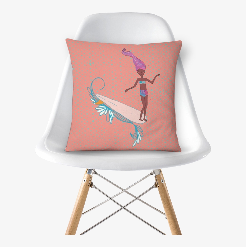Almofada Pink Hair Surfer Girl De Patricia Sodré - Drawing, transparent png