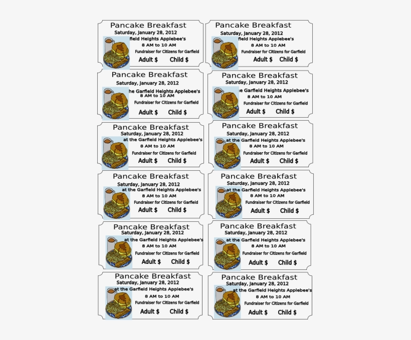 Pancake Breakfast Clip Art At Clker - Applebees Pancake Breakfast Tickets, transparent png