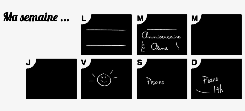 Sticker Ardoise Ma Semaine Ambiance Sticker Ardoise - Jpeg, transparent png