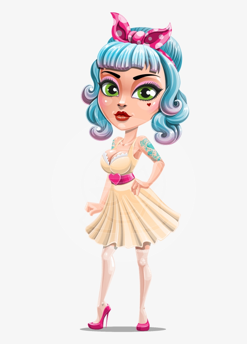 Minty Curl The Sexy Pinup Girl - Sexy Girl Cartoon Characters Png, transparent png