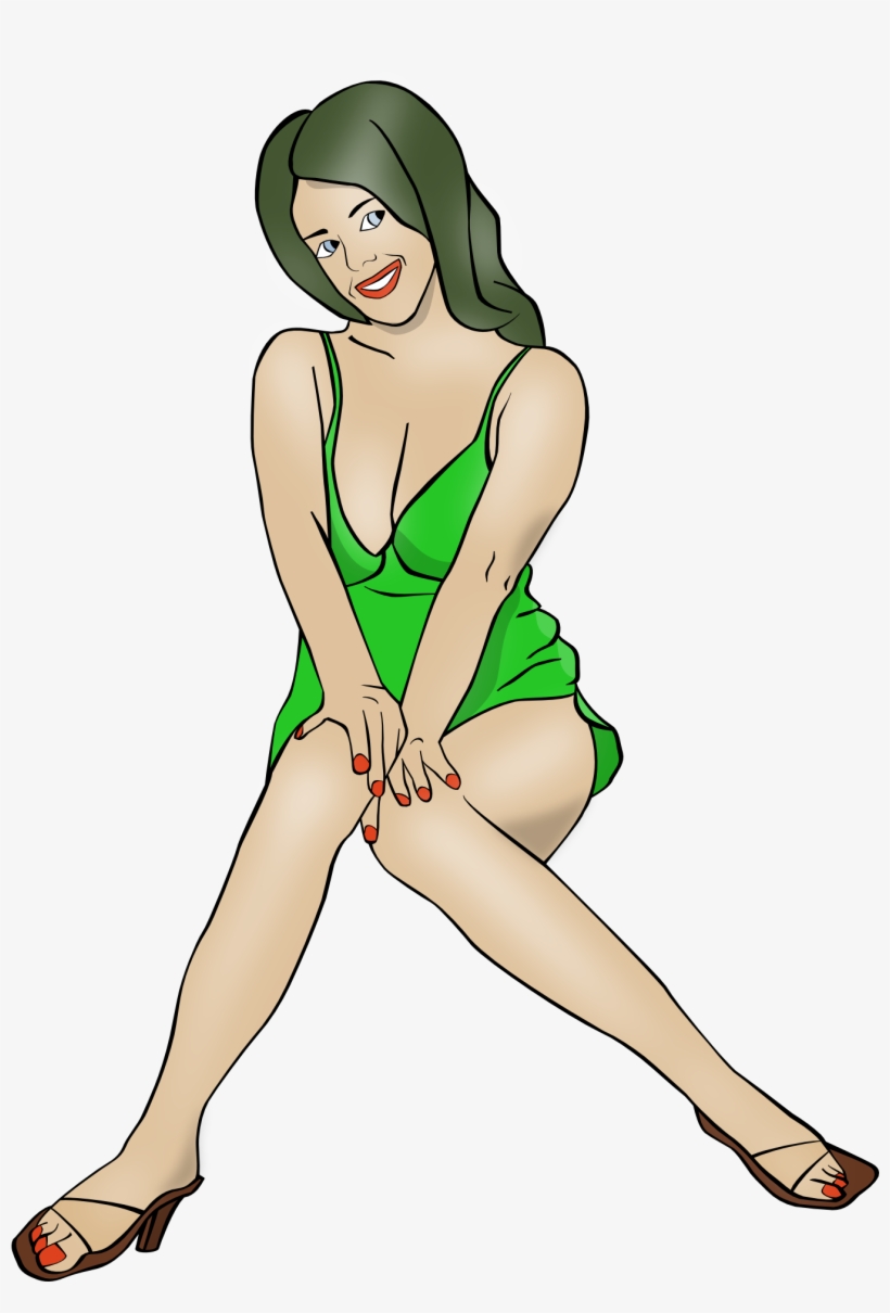 Pin-up Girl Woman Download Cartoon Drawing - Sexy Woman Clipart, transparent png