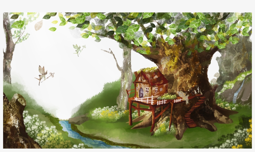 Forest Cartoon Illustration Elven Transprent Png Free - 精靈 森林, transparent png