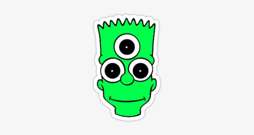 Stickers, Tumblr, And Tumblr Stickers Image - 3 Eyed Bart Simpson, transparent png