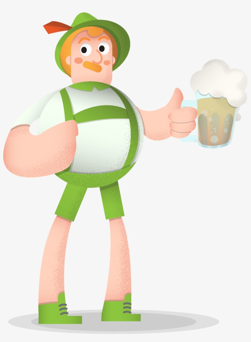 Oktoberfest Man Vector Character - Library, transparent png