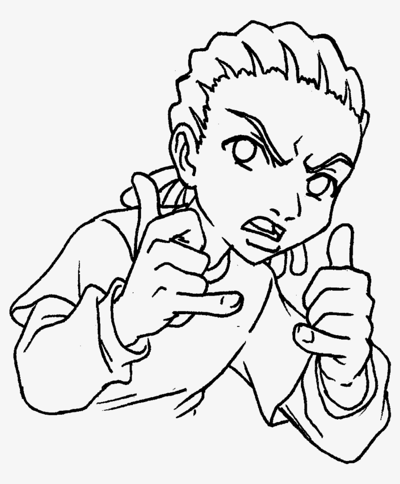 Huey Freeman At Getdrawings Com Free For - Boondocks Black And White, transparent png