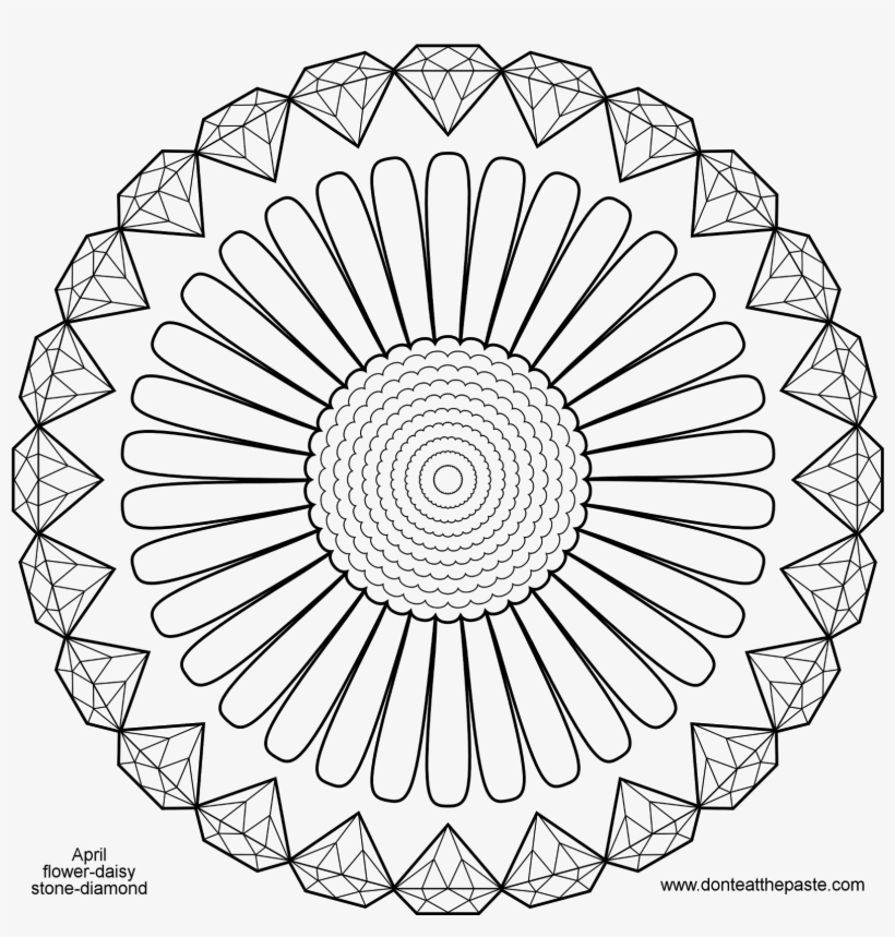 Collection Of Free Daisy Drawing Mandala Download On - Coloring Book, transparent png