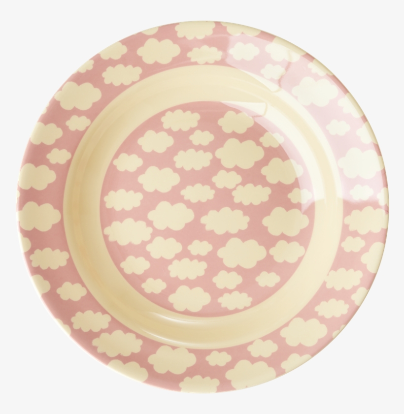 Pink Cloud Print Melamine Kids Bowl Rice Dk - Plate, transparent png