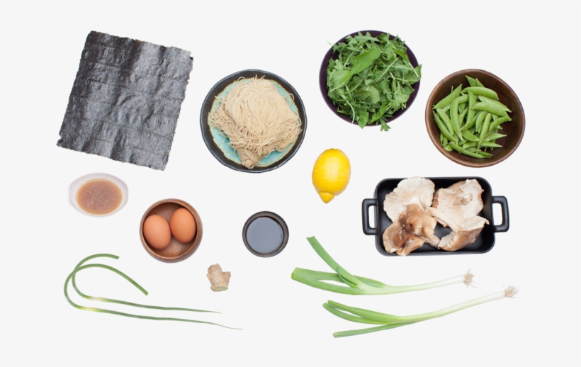 Spring Vegetable Ramen With Garlic Scapes, Shiitake - Egg Top View Png, transparent png