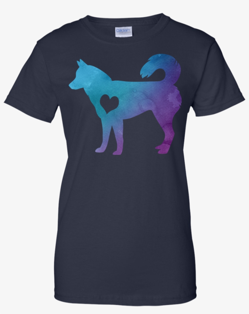 Watercolor Husky Shirts & Hoodies - Just Want To Work In My Garden And Pet My Dog T-shirt, transparent png
