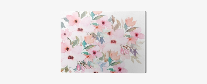 Floral Card Canvas Print • Pixers® • We Live To Change - Obraz Flamingi 3 30 X 30 Cm, transparent png