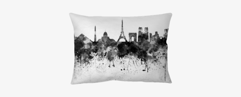 Paris Skyline In Black Watercolor Throw Pillow • Pixers® - Paris Skyline Watercolor, transparent png
