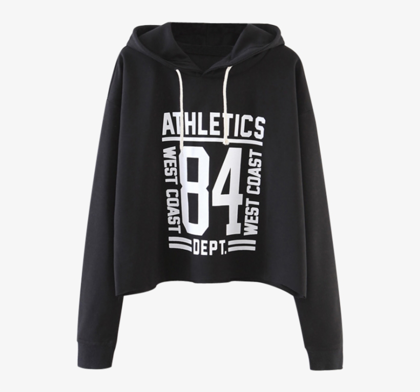 Oversized Cropped Hoodie Black - Sweatshirt, transparent png