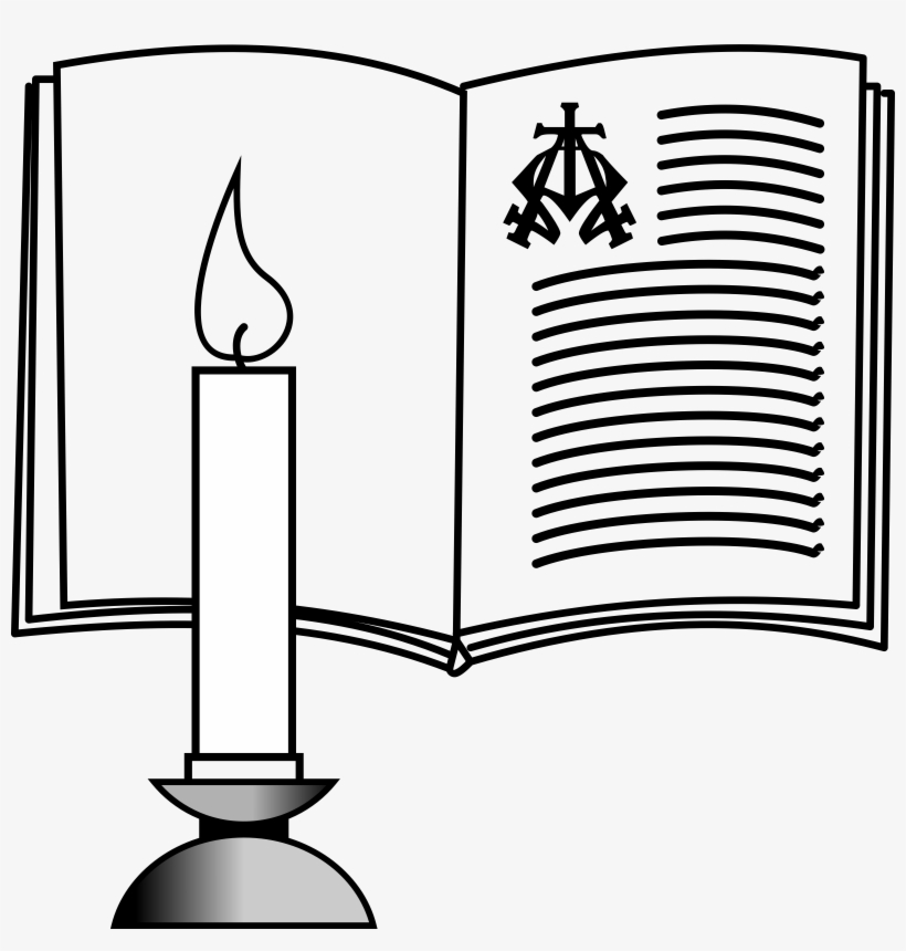 Clipart - Bible With Candle Clipart, transparent png