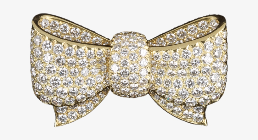 A Diamond And Gold Bow Brooch, By Van Cleef & Arpels - Ribbon Diamond, transparent png