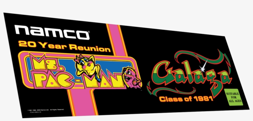 Ms Pacman Galaga Anniversary Marquee - Ms Pacman Marquee, transparent png