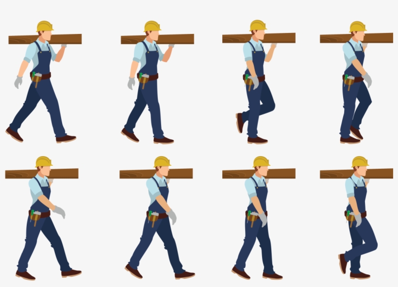 Carpenter Man Walking Cycle - Logos De Homens Na Carpintaria, transparent png
