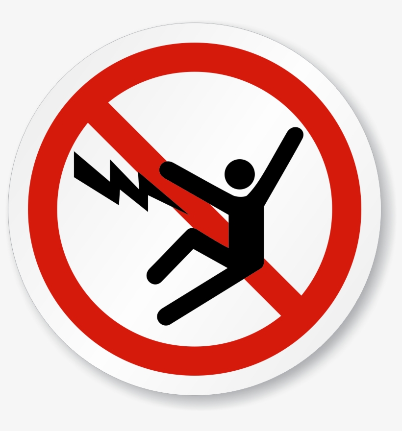 Electric Shock Iso Prohibition Sign - No Electric Shock Sign, transparent png