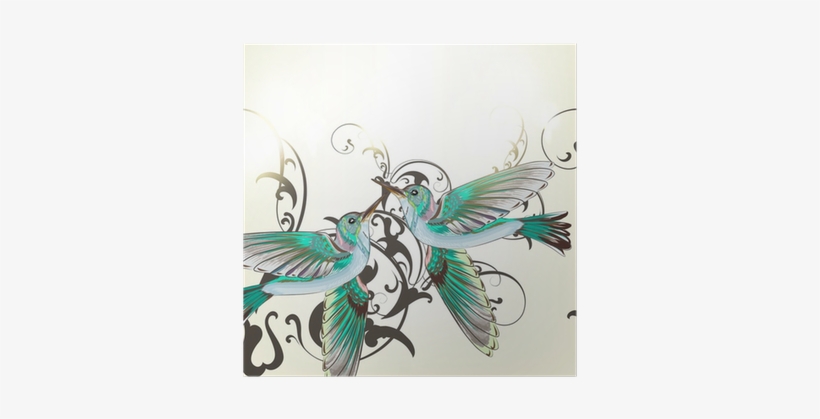 Beautiful Vector Background With Humming Birds In Watercolor - Inspiredcases Hibiscus Flower And Hummingbird Case, transparent png