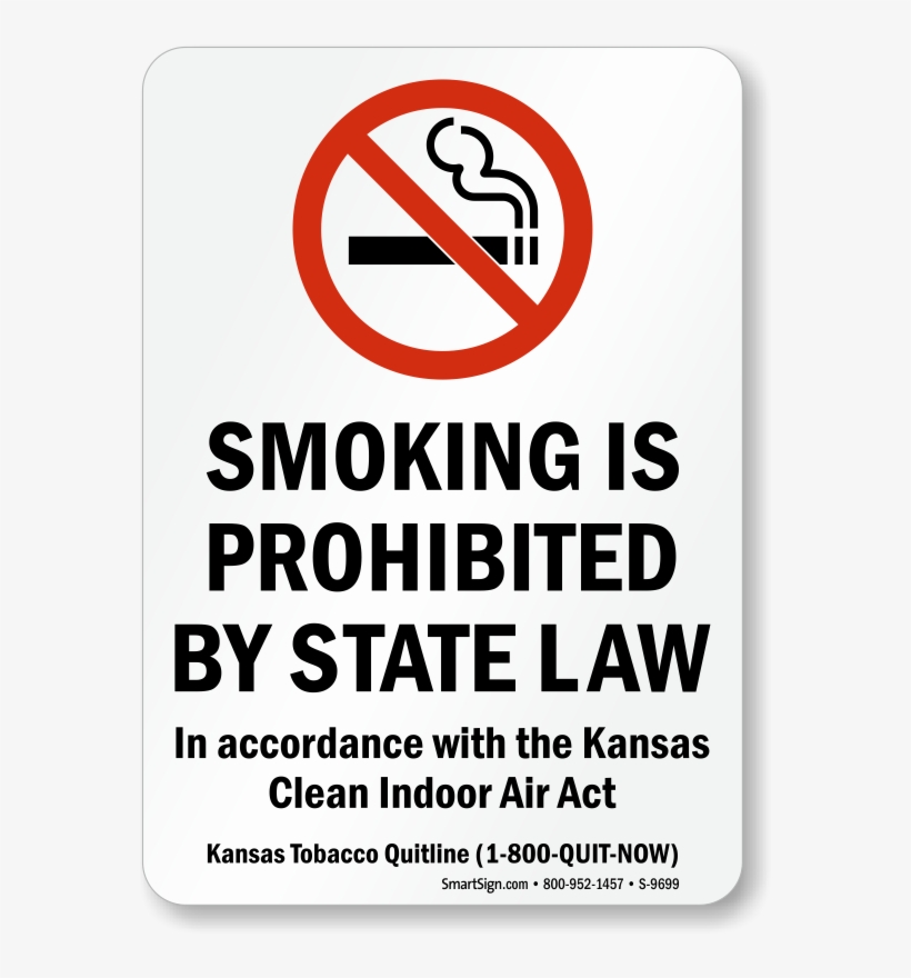 Kansas Smoking Prohibited Sign - Small No Smoking Signs, transparent png