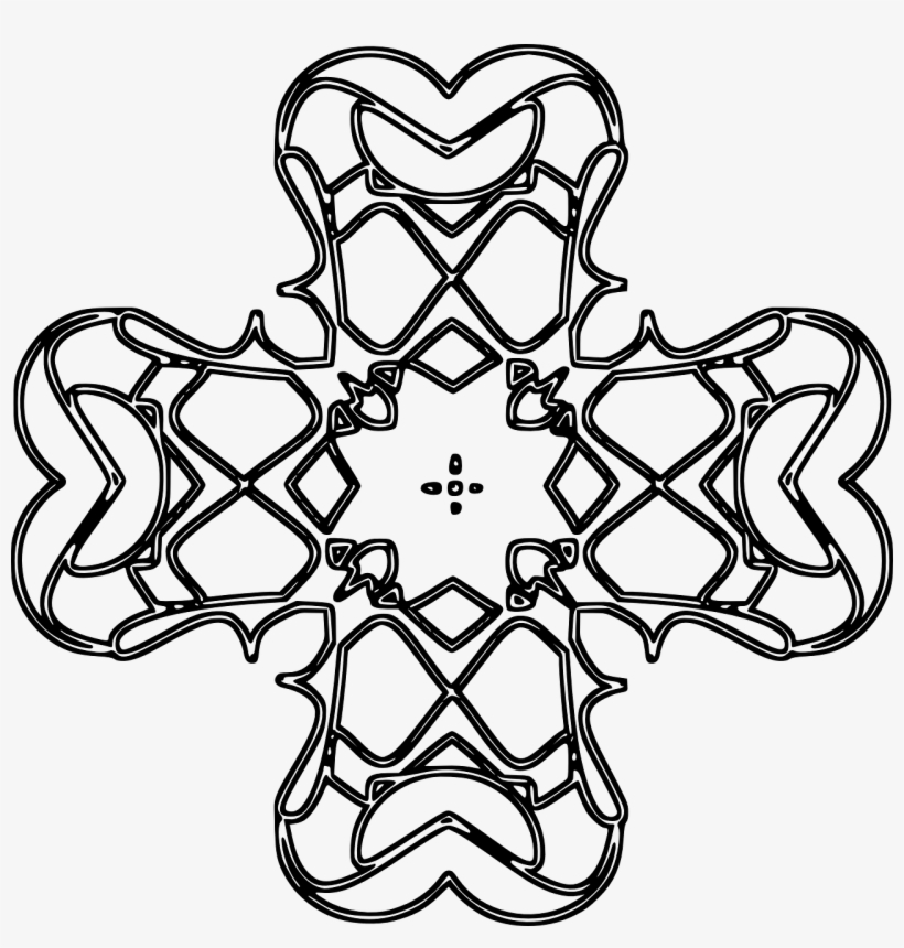Rounded Cross Outline Clip Art Free Vector 4vector - Clip Art Cross, transparent png